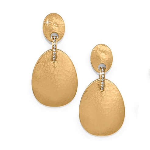 Brighton Meridian Orbit Large Hammered Gold Post Drop Earrings