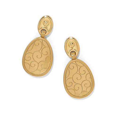 Brighton Meridian Orbit Large Hammered Gold Post Drop Earrings - Image 2