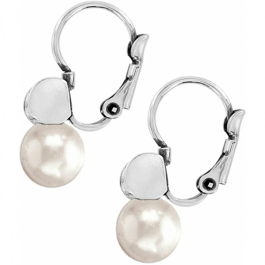 Brighton Meridian Petite Pearl Leverback Earrings (SLV) - Image 2