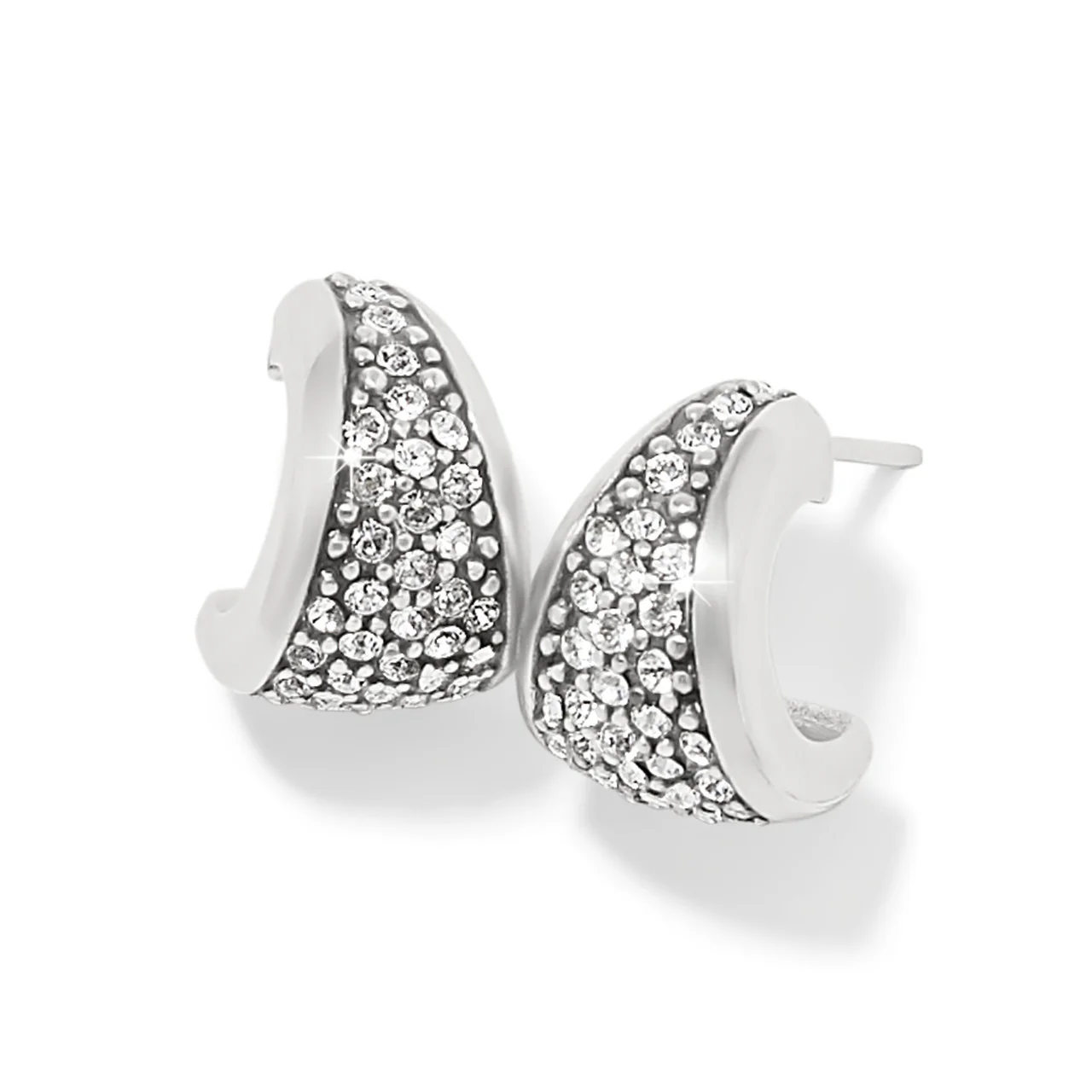 Brighton Meridian Small Silver Crystal Hoop Earrings (SLV) - Image 2