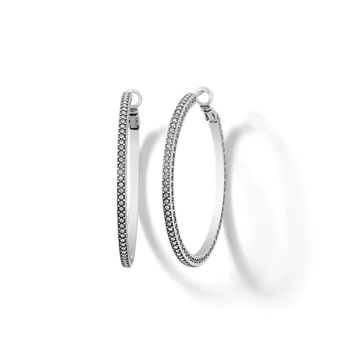 Brighton Meridian Thin Large Hoop Silver Earrings - Image 2