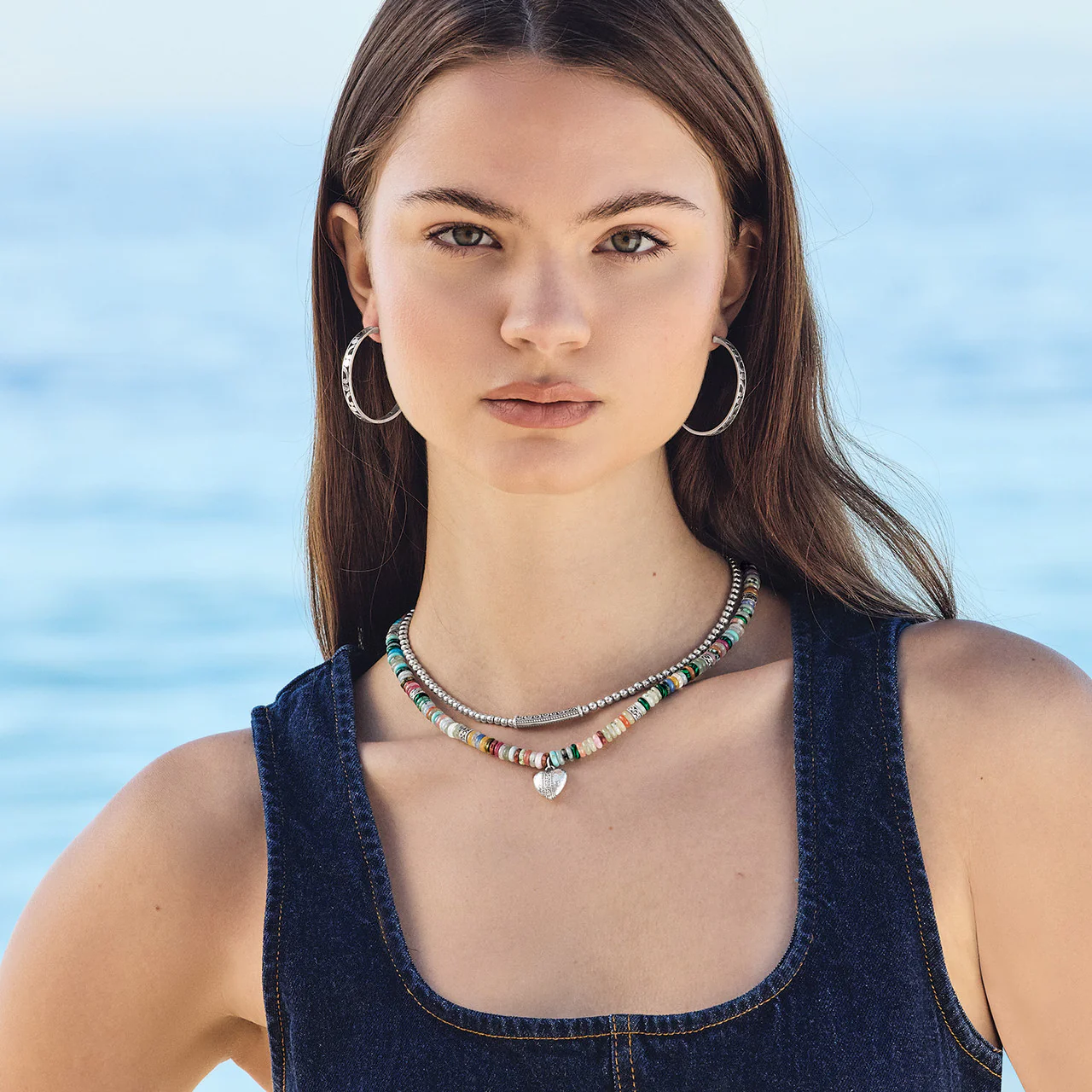 Brighton Mingle Sweetheart Bead Necklace (SLV/MULTI) - Image 2