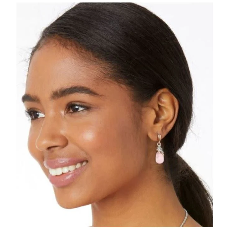 Brighton Neptune's Rings Rose Quartz Teardrop Earrings (SLV/GLD) - Image 2