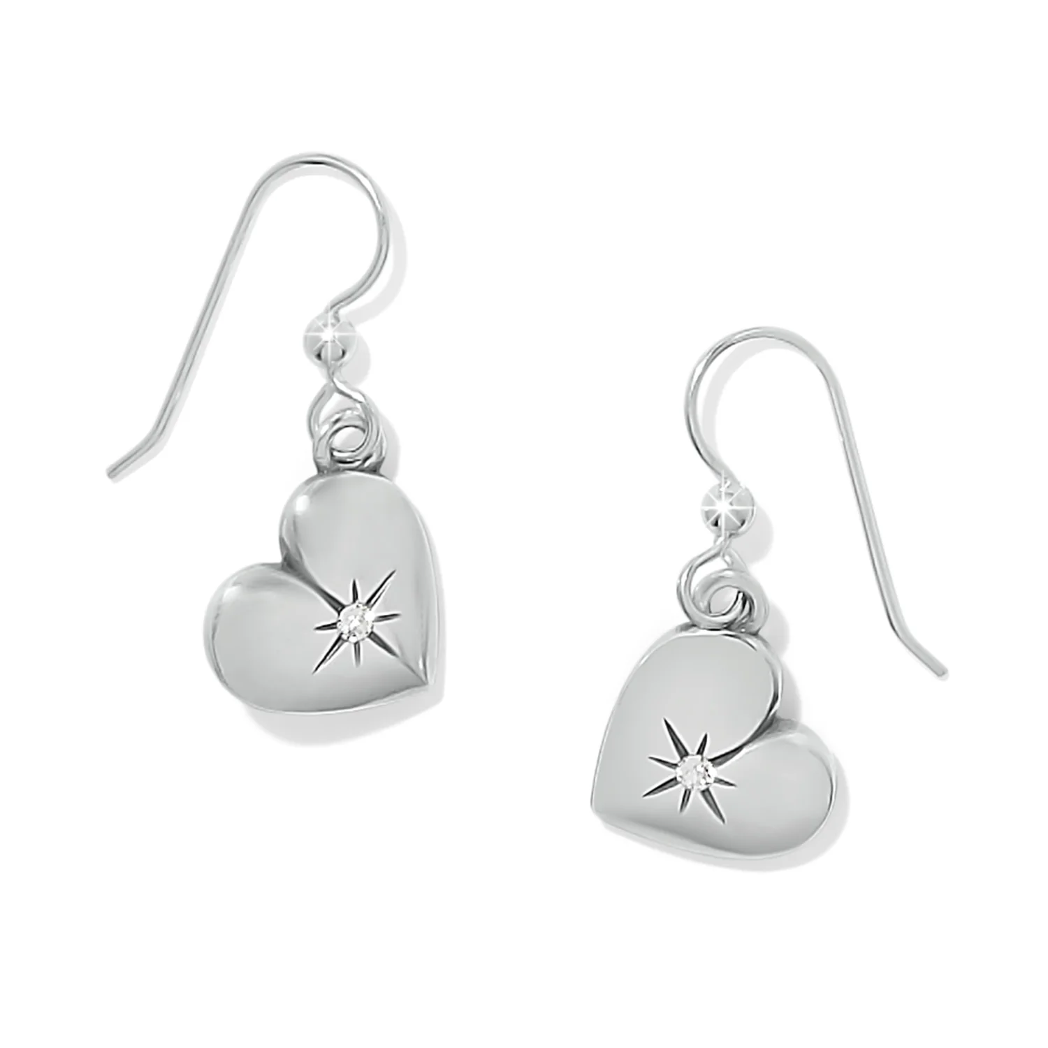 Brighton One Heart Silver French Wire Earrings