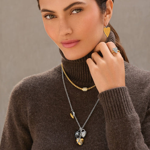 Brighton One Heart Two-Tone Toggle Necklace - Image 3