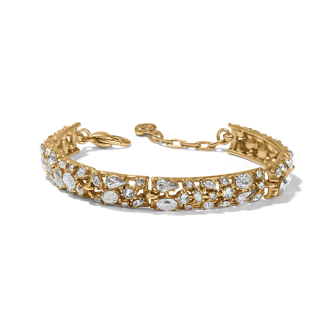 Brighton One Love Gold Link Bracelet (GLD/CRSTL)