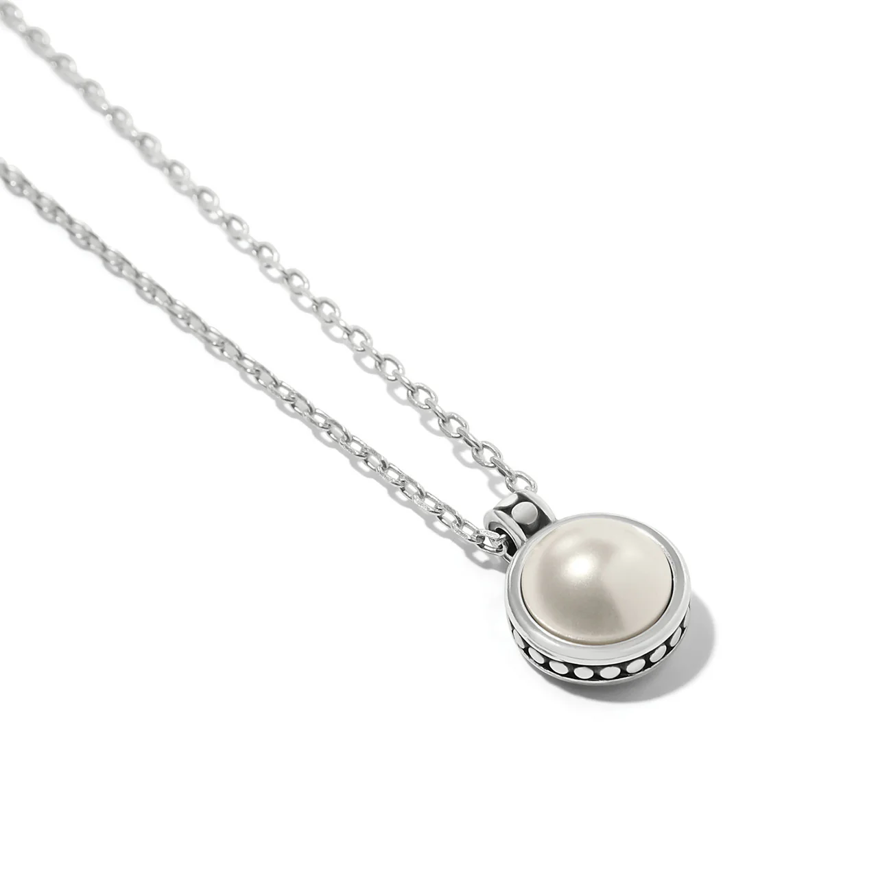 Brighton Pebble Dot Pearl Short Necklace (SLV)