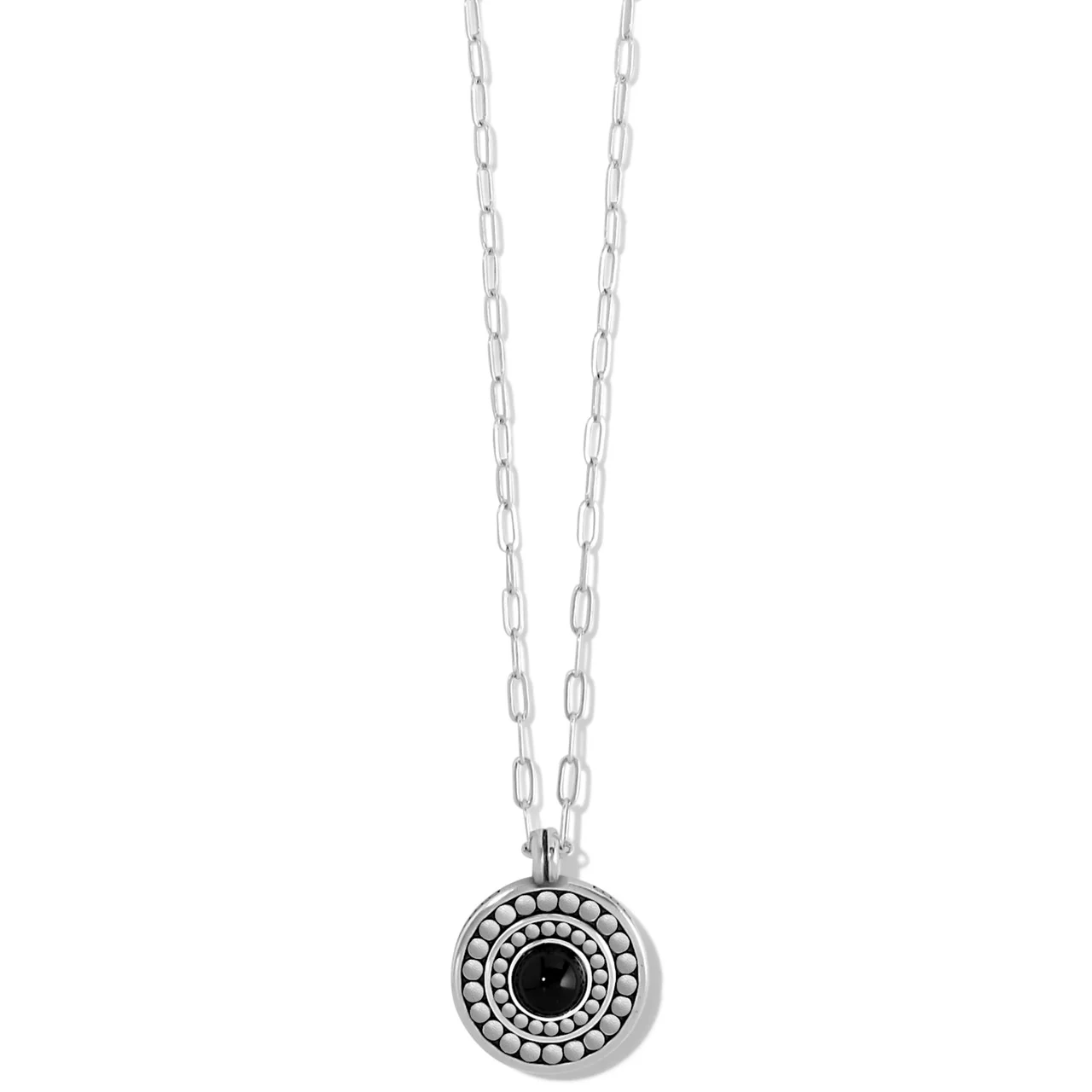 Brighton Pebble Dot Onyx Reversible Necklace (SLV/GLD)