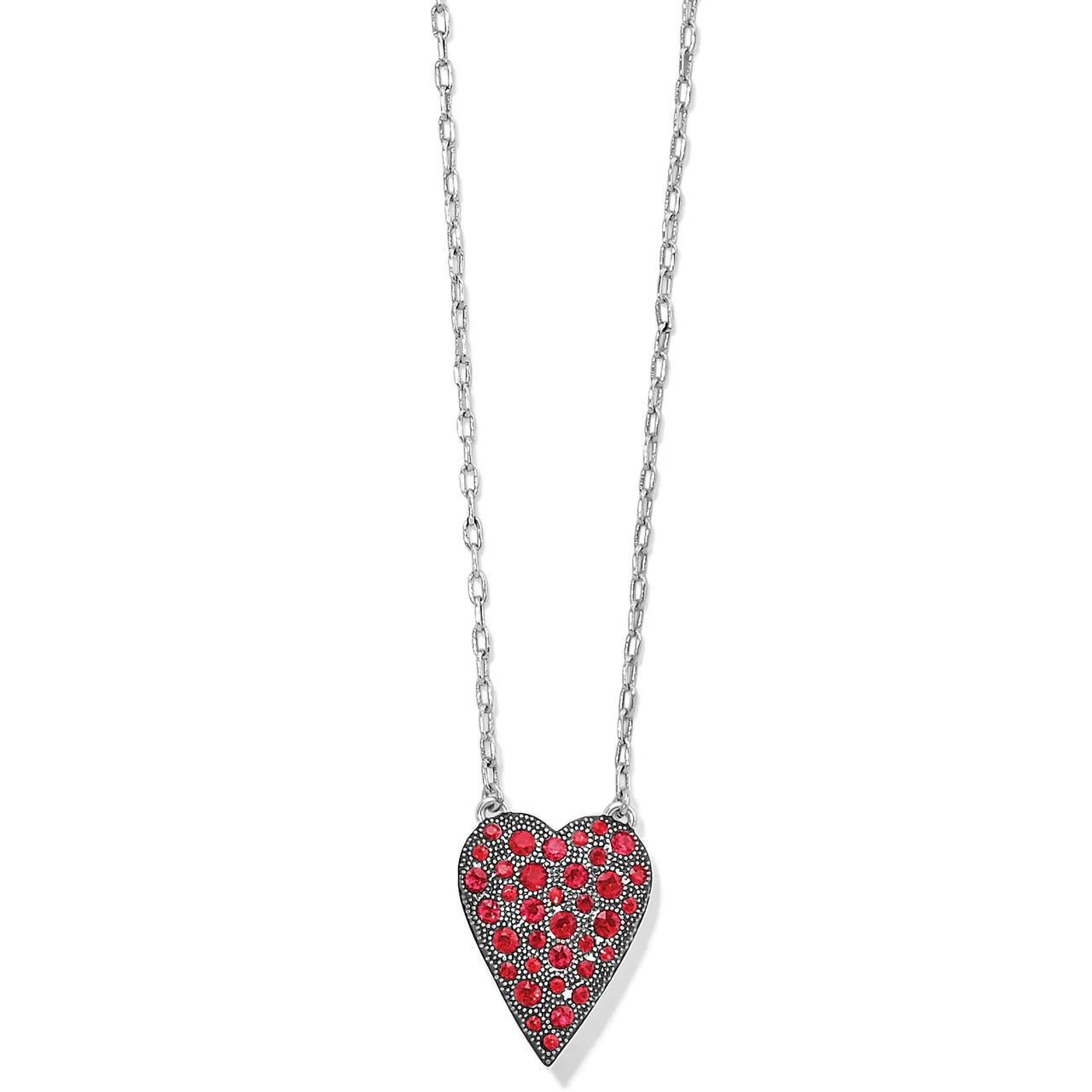 Brighton Petite Red Glisten Heart Necklace (SLV)