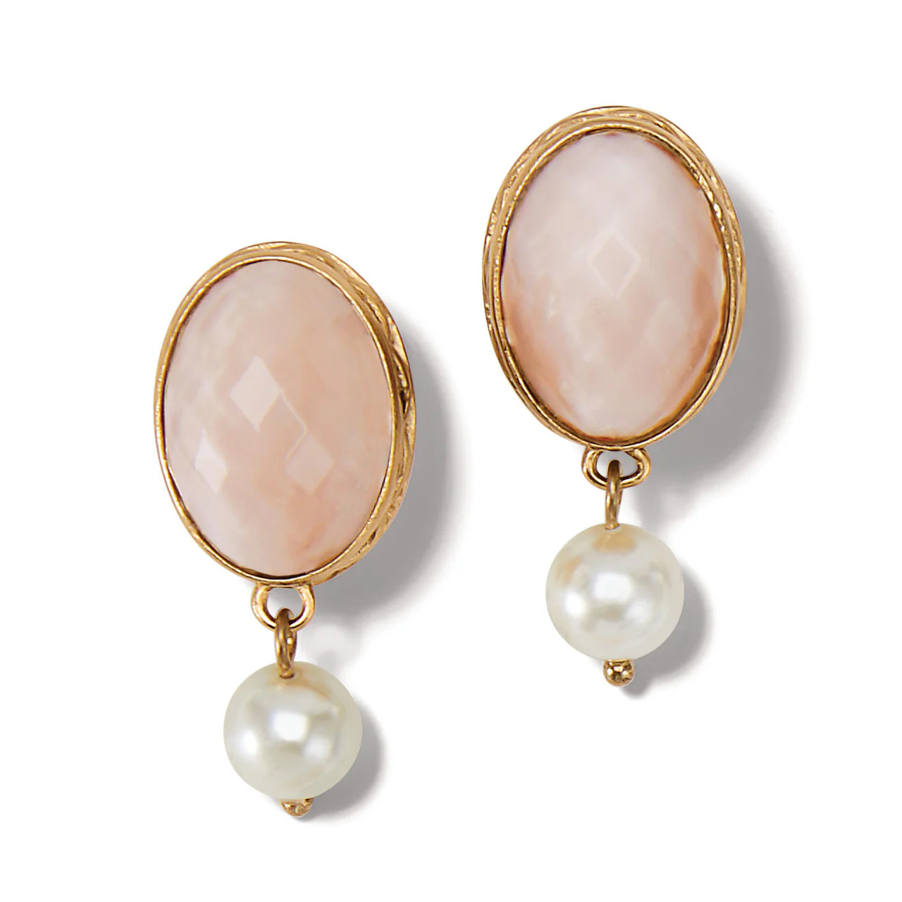 Brighton Pink Moon Stone Leverback Earrings (PNK/GLD)