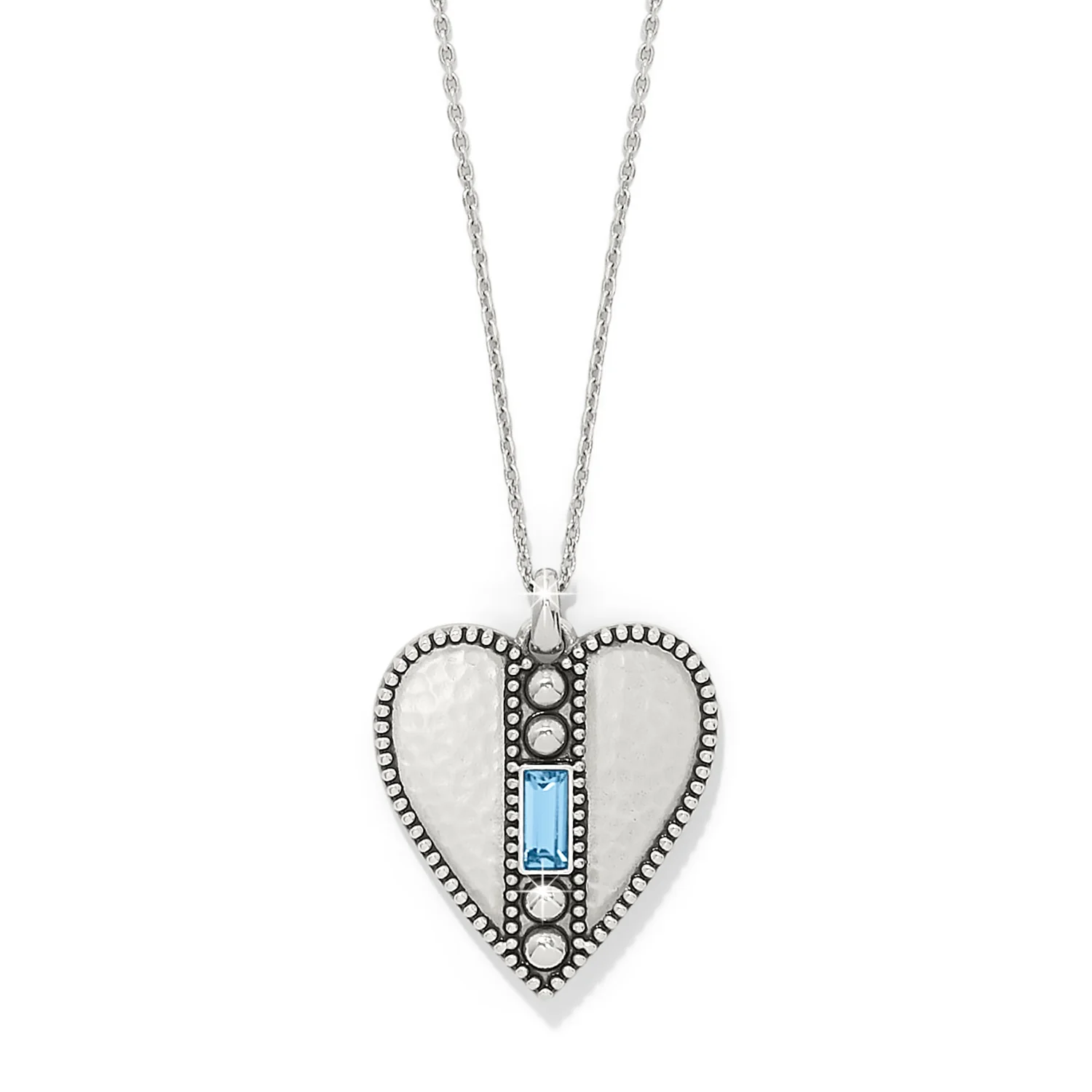 Brighton Pretty Tough Aqua Gem Heart Necklace