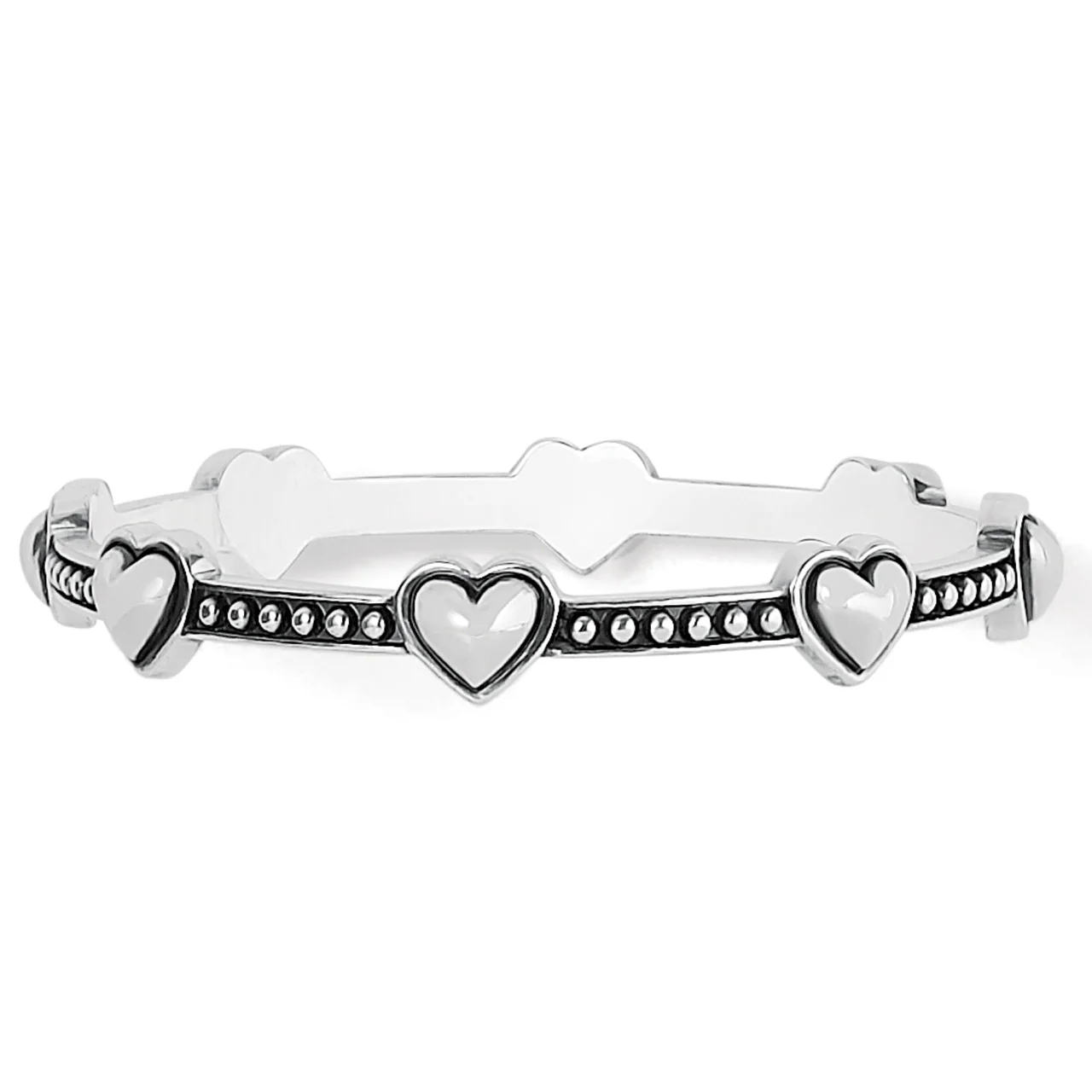 Brighton Pretty Tough Bold Heart Bangle Bracelet (SVL)