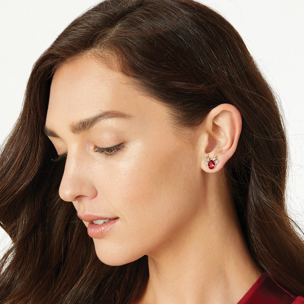 Brighton Reindeer Red Glitz Mini Post Earrings (SLV) - Image 2