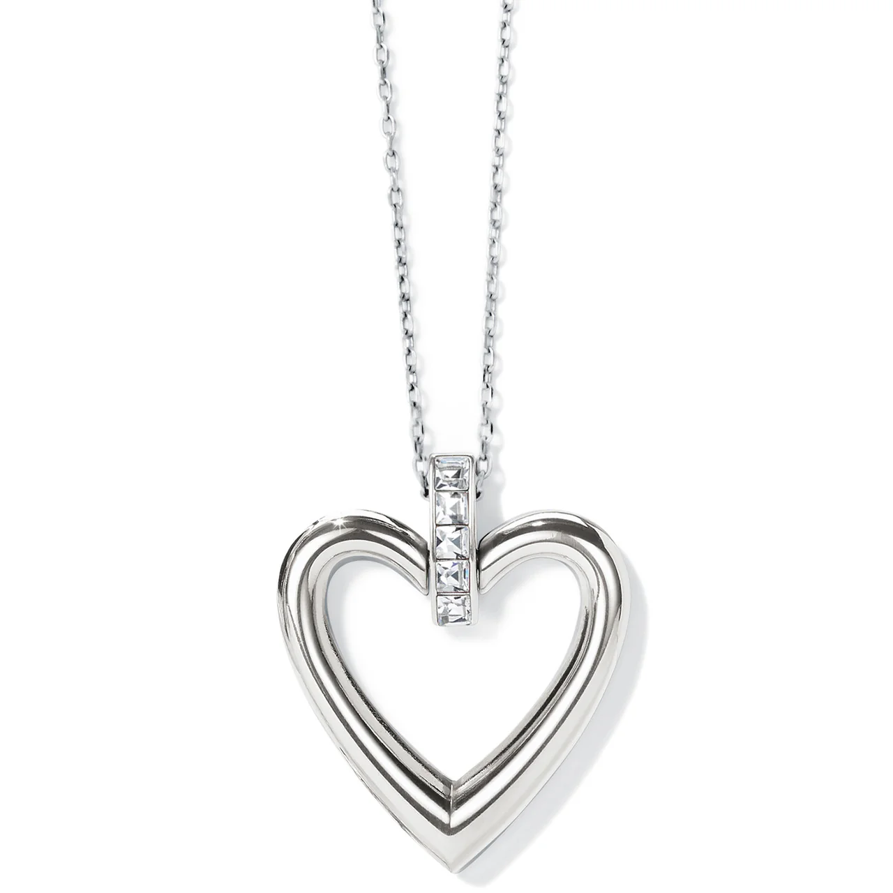 Brighton Spectrum Open Heart Silver Necklace (SLV)