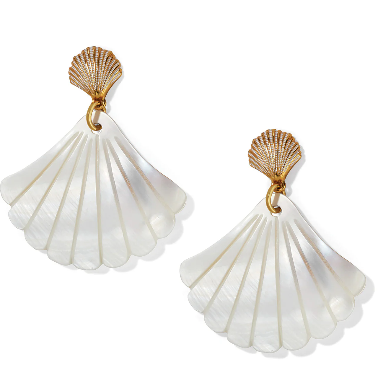 Brighton Sunset Cove Mother of Pearl Post Drop Earrings (GLD) - Image 2