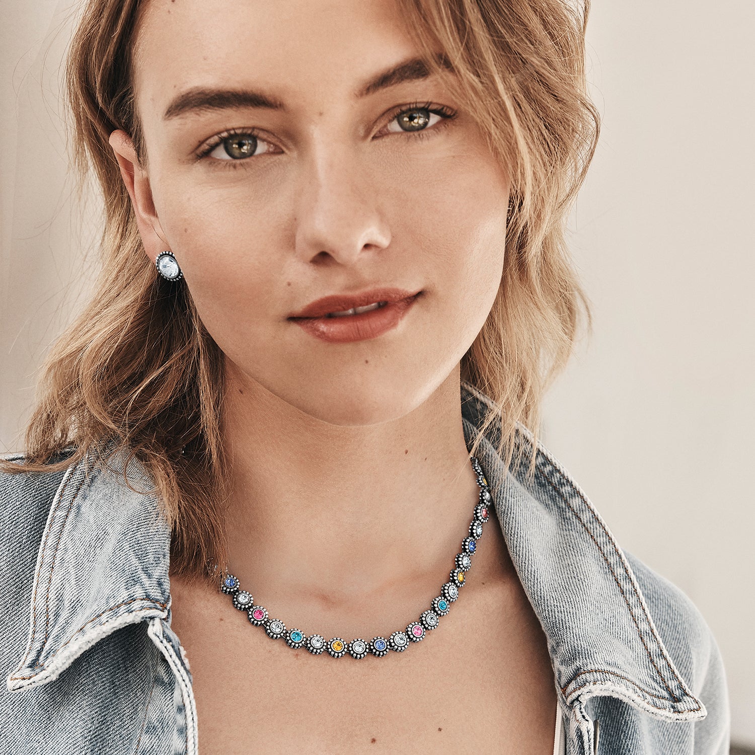 Brighton Twinkle Links Multi Crystal Necklace (SLV/MULTI) - Image 2