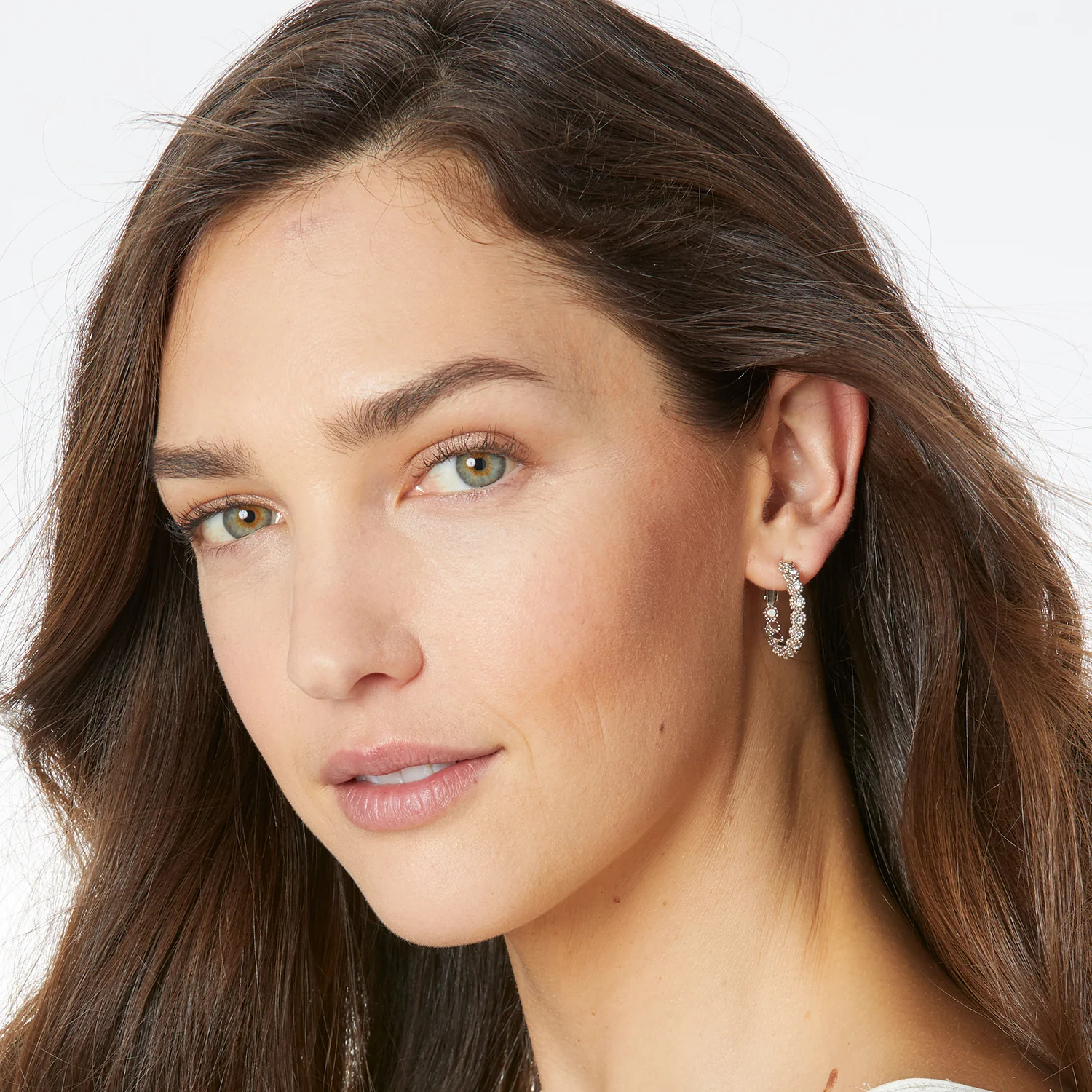 Brighton Twinkle Splendor Hoop Silver Earrings - Image 2