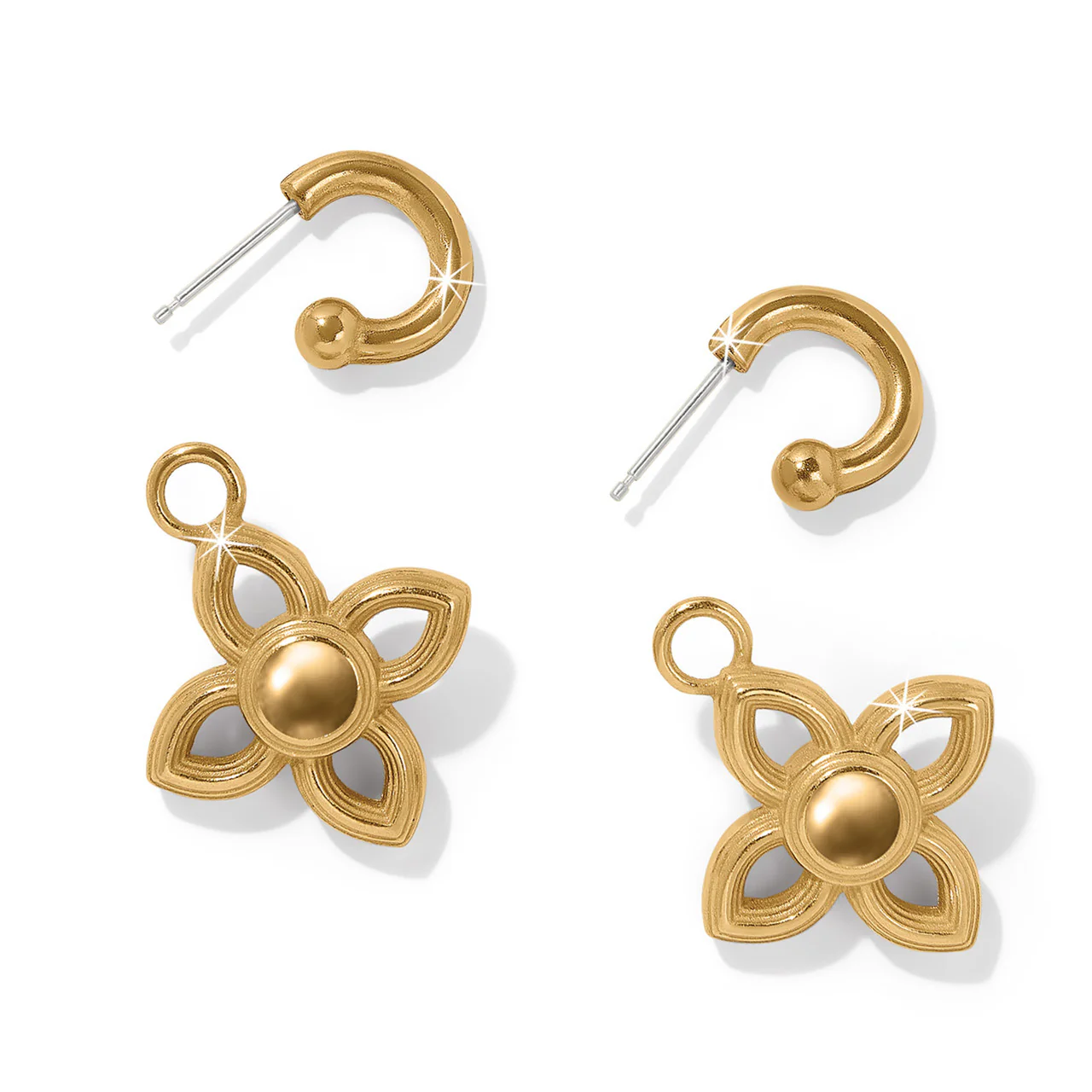 Brighton Venetian Gems Flower Reversible Post Drop Earrings - Image 3