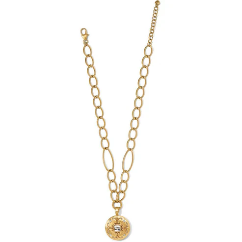 Brighton Versailles Saturn Brushed Gold & Stone Reversible Necklace - Image 3