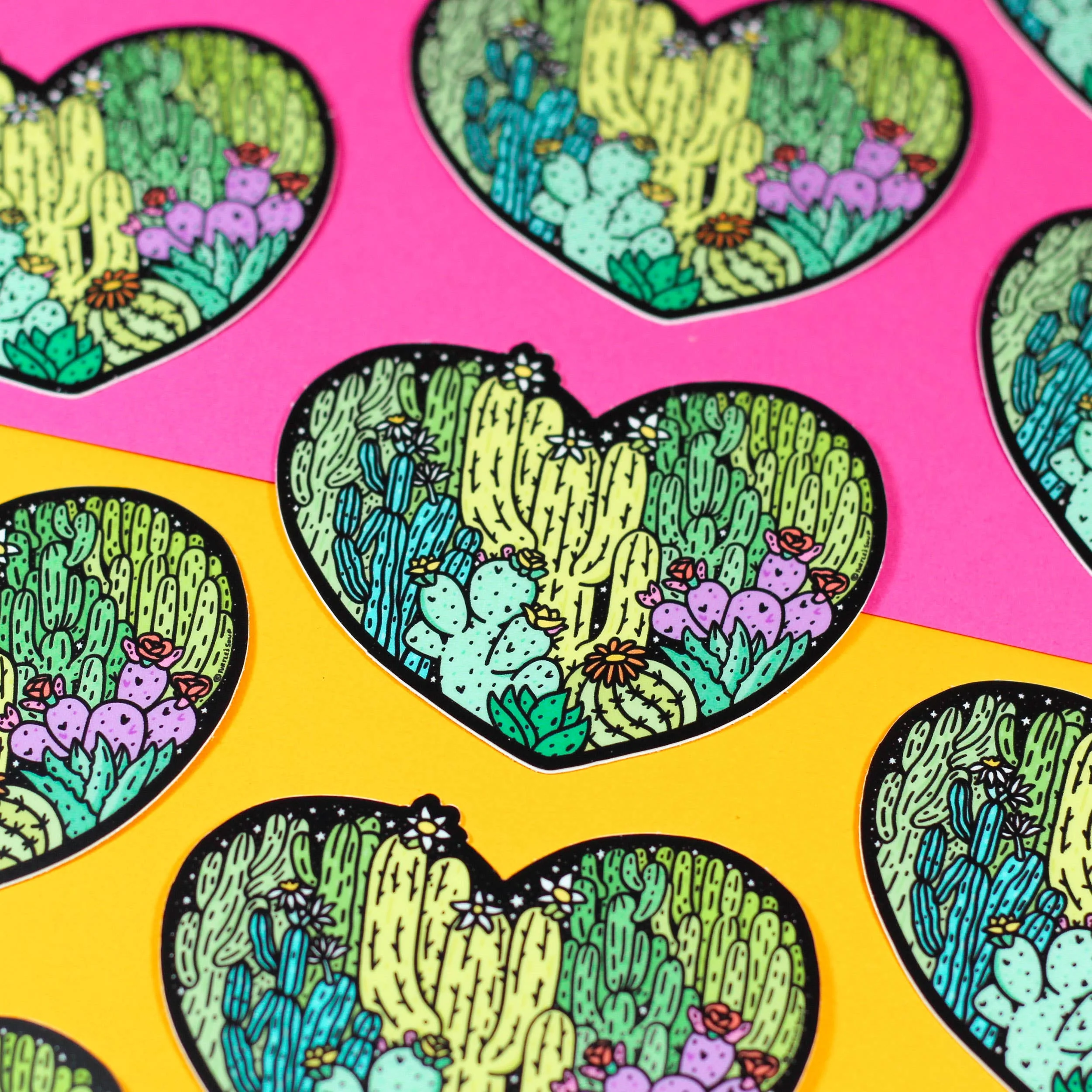 Cactus Heart Cacti Succulent Garden Desert Vinyl Sticker - Image 2