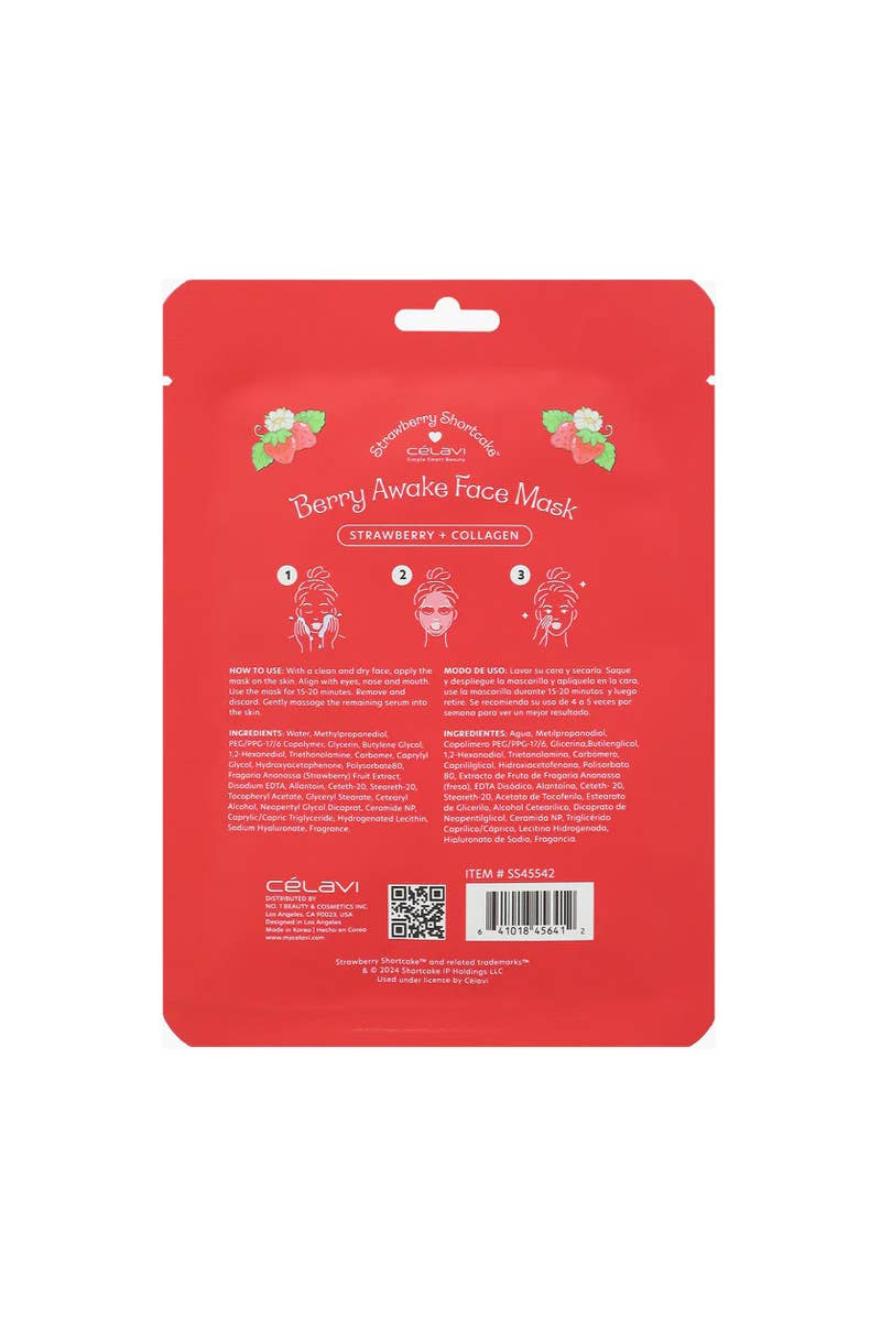 Celavi x Strawberry Shortcake Berry Awake Face Mask - Image 2