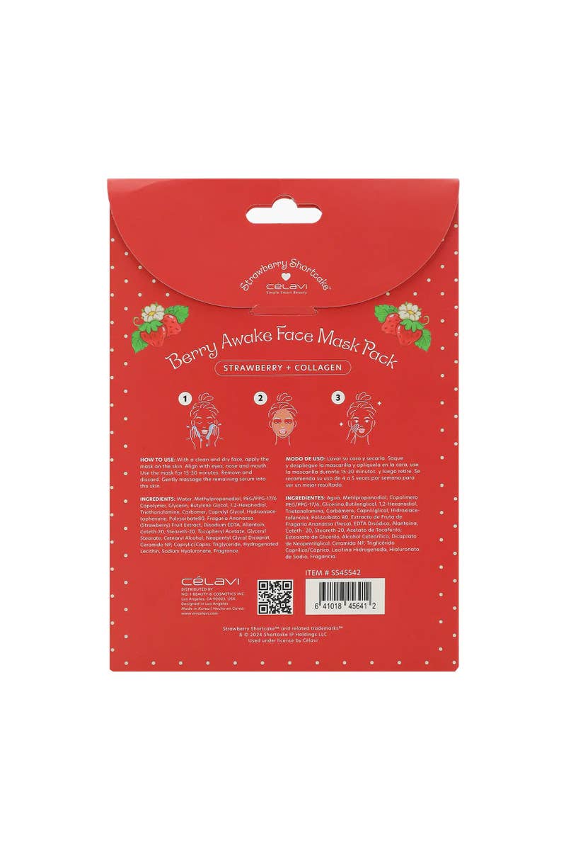 Celavi x Strawberry Shortcake Berry Awake Face Mask - Image 3