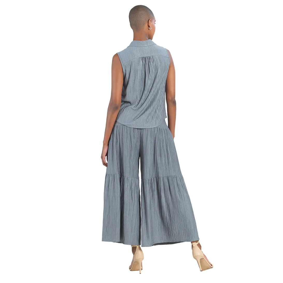 Clara Sun Woo Soft Pleat Tie Front Sleeveless Top (T184PL) - Image 2