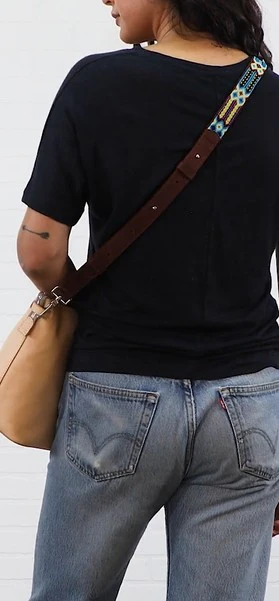 Consuela Blueberry Leather Slim Crossbody Strap - Image 3