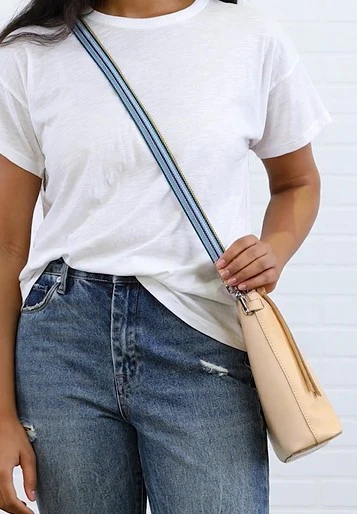 Consuela Chambray Stripe Slim Woven Crossbody Strap - Image 3