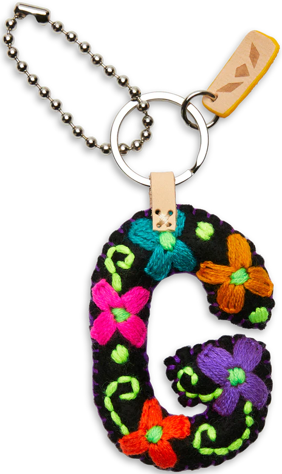 Consuela Hand Embroidered Black Felt Letter Charm (A-Z) - Image 10