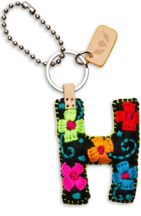 Consuela Hand Embroidered Black Felt Letter Charm (A-Z) - Image 11