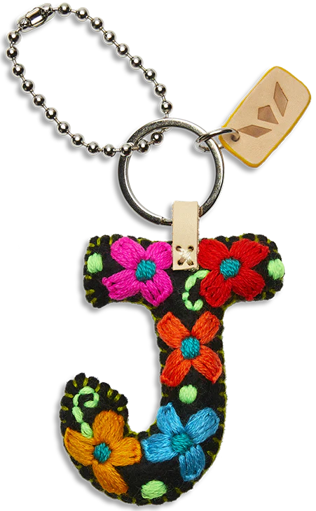 Consuela Hand Embroidered Black Felt Letter Charm (A-Z) - Image 13