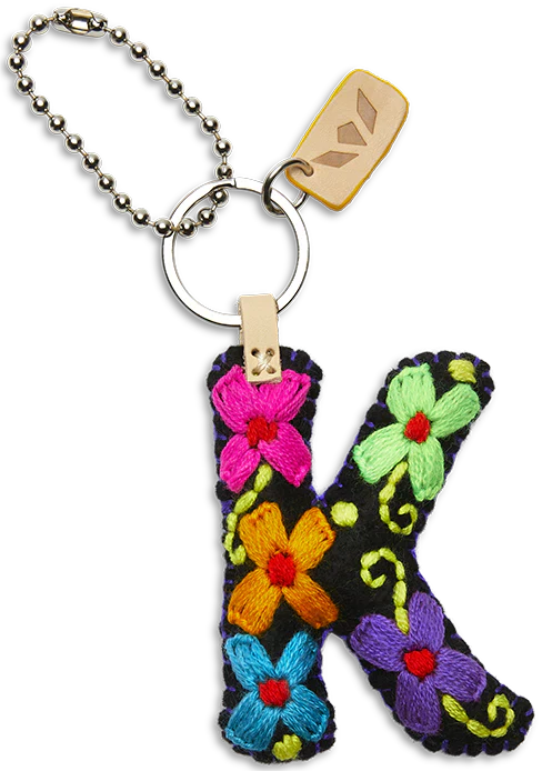 Consuela Hand Embroidered Black Felt Letter Charm (A-Z) - Image 14