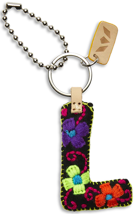 Consuela Hand Embroidered Black Felt Letter Charm (A-Z) - Image 15