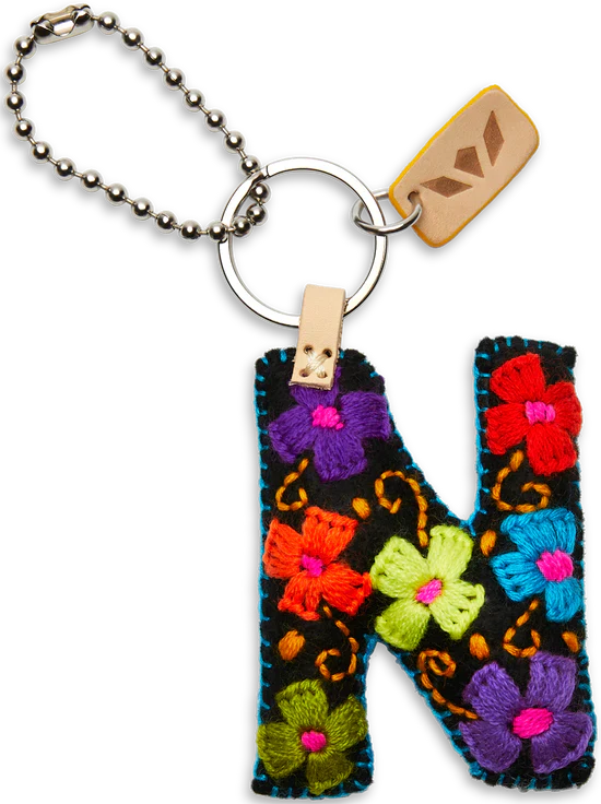 Consuela Hand Embroidered Black Felt Letter Charm (A-Z) - Image 17