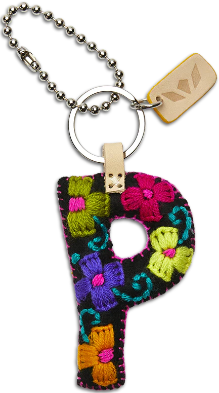 Consuela Hand Embroidered Black Felt Letter Charm (A-Z) - Image 19