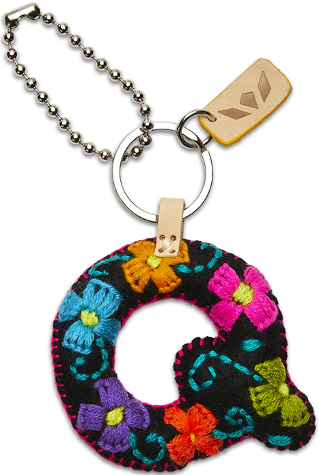 Consuela Hand Embroidered Black Felt Letter Charm (A-Z) - Image 20