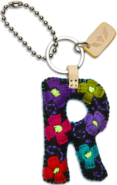 Consuela Hand Embroidered Black Felt Letter Charm (A-Z) - Image 21