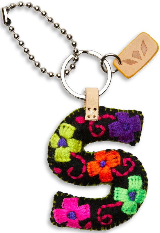 Consuela Hand Embroidered Black Felt Letter Charm (A-Z) - Image 22