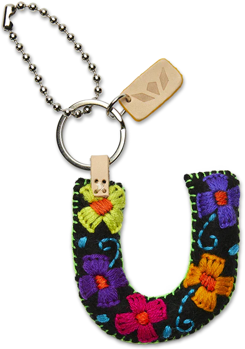 Consuela Hand Embroidered Black Felt Letter Charm (A-Z) - Image 24