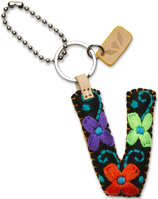 Consuela Hand Embroidered Black Felt Letter Charm (A-Z) - Image 25
