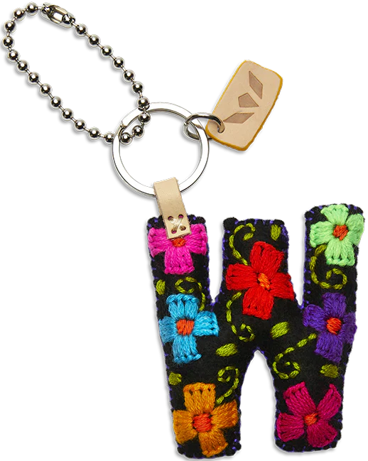 Consuela Hand Embroidered Black Felt Letter Charm (A-Z) - Image 26