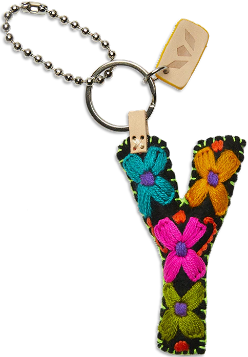 Consuela Hand Embroidered Black Felt Letter Charm (A-Z) - Image 28