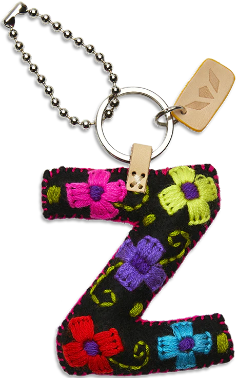 Consuela Hand Embroidered Black Felt Letter Charm (A-Z) - Image 29