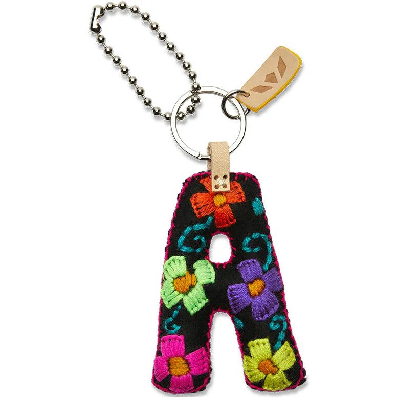 Consuela Hand Embroidered Black Felt Letter Charm (A-Z) - Image 3