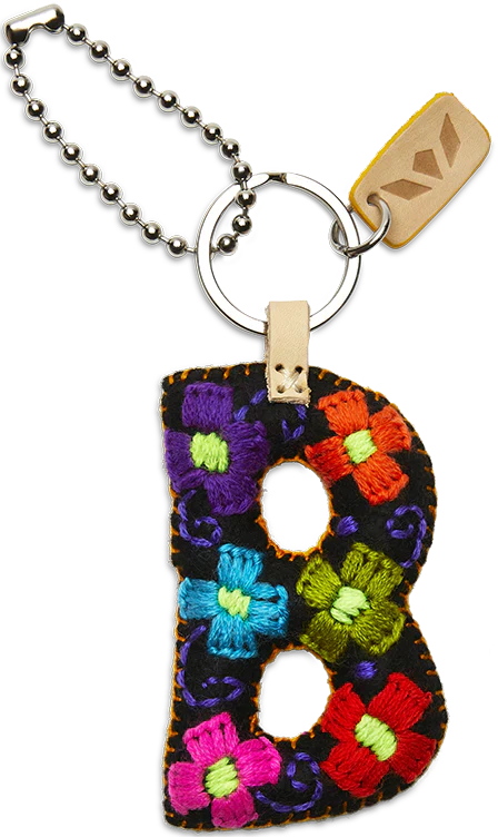 Consuela Hand Embroidered Black Felt Letter Charm (A-Z) - Image 5