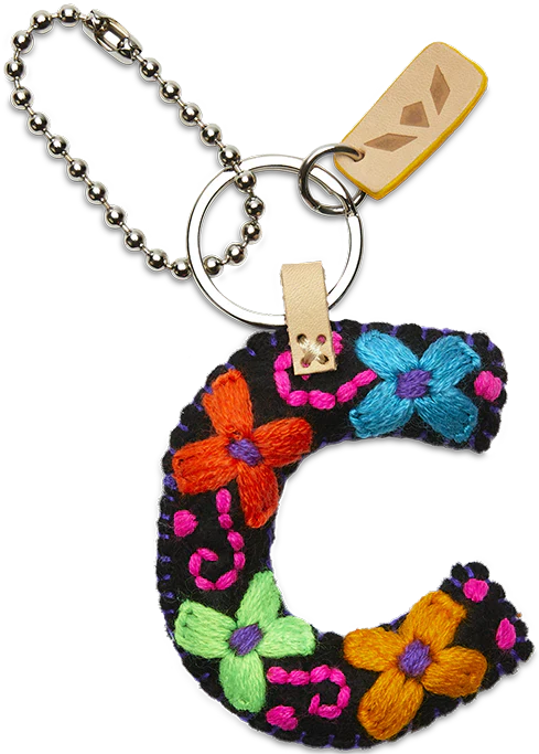 Consuela Hand Embroidered Black Felt Letter Charm (A-Z) - Image 6