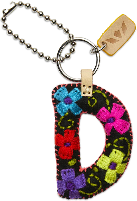 Consuela Hand Embroidered Black Felt Letter Charm (A-Z) - Image 7