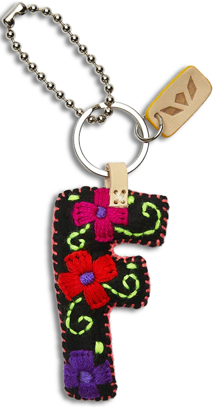 Consuela Hand Embroidered Black Felt Letter Charm (A-Z) - Image 9