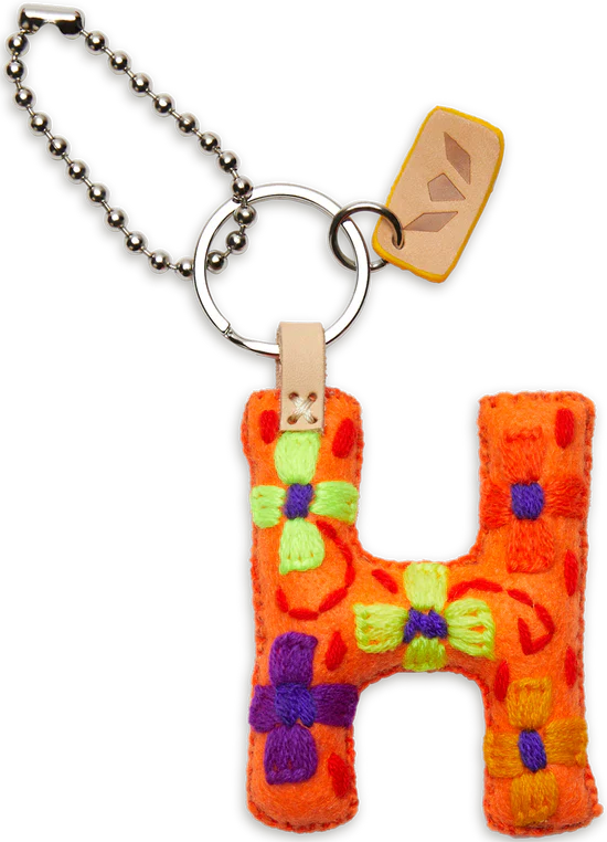 Consuela Hand Embroidered Orange Felt Letter Charm (A-Z) - Image 11